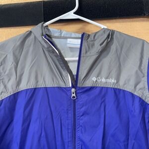 Columbia Kids Windbreaker L Purple Full Zip Gray‎ Pockets